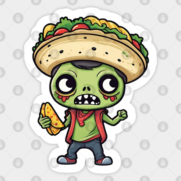 Nacho Taco Zombie Sticker by Grave Digs